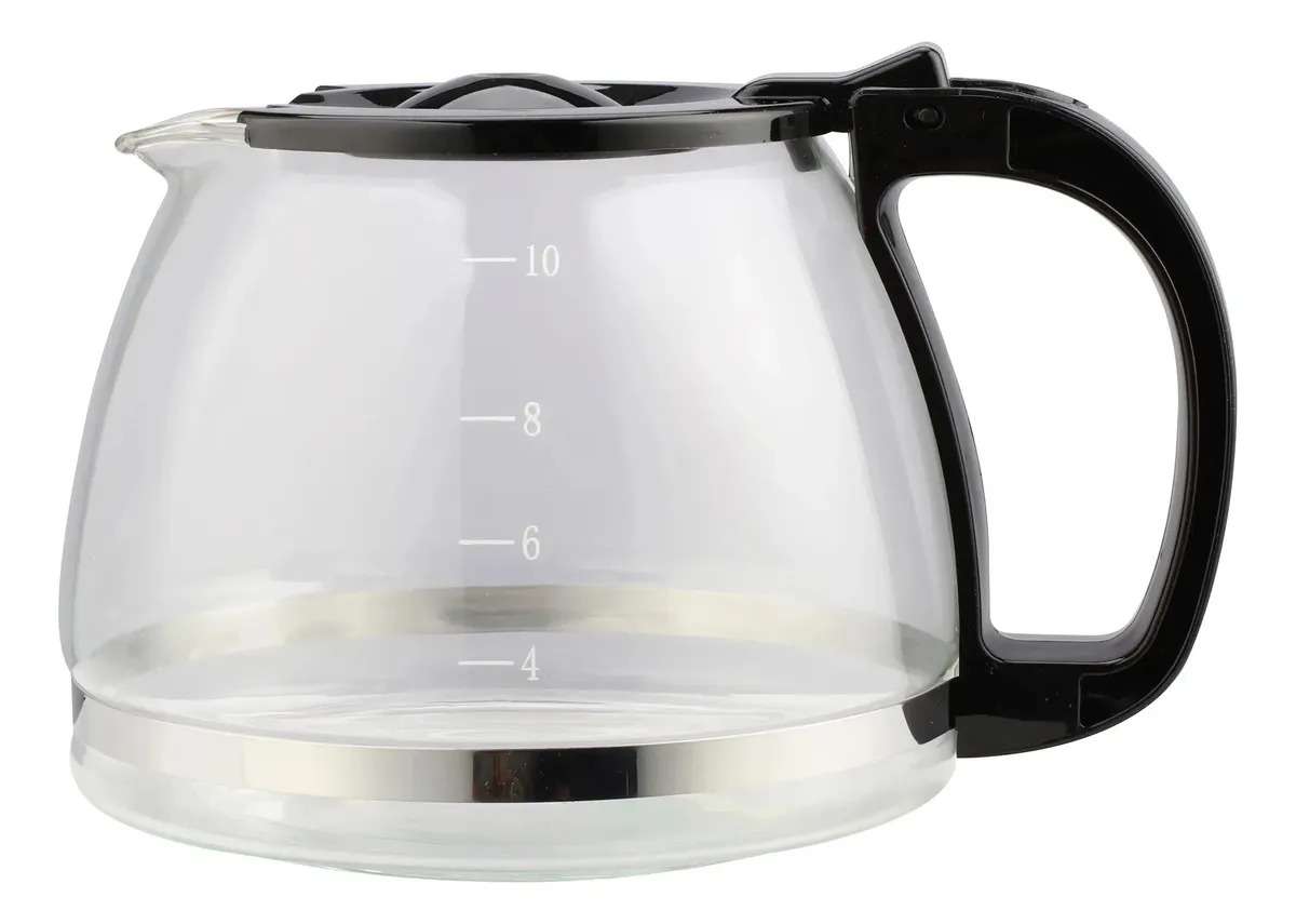 CAFETERA NEX 1.25L GOTEO JARRA VIDRIO ACERO NEGRO 10 TAZAS N - Imagen 4