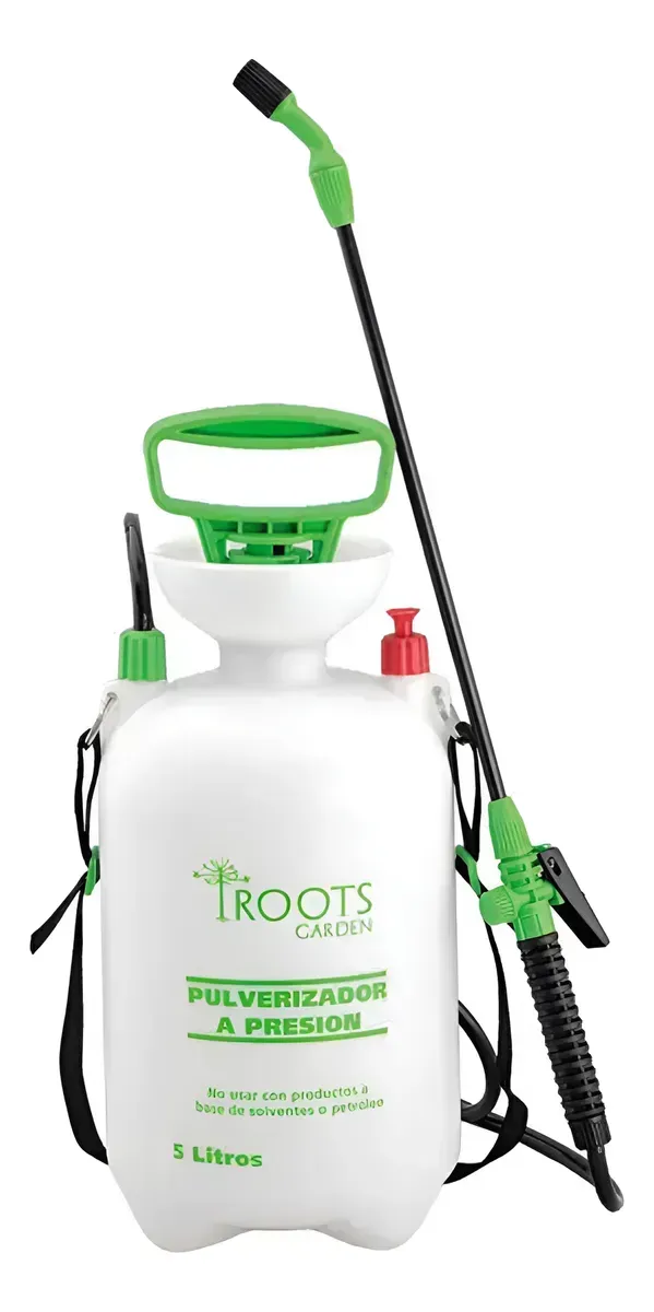 PULVERIZADOR A PRESIÓN 5 LITROS FUMIGADOR REGADERA JARDÍN BLANCO